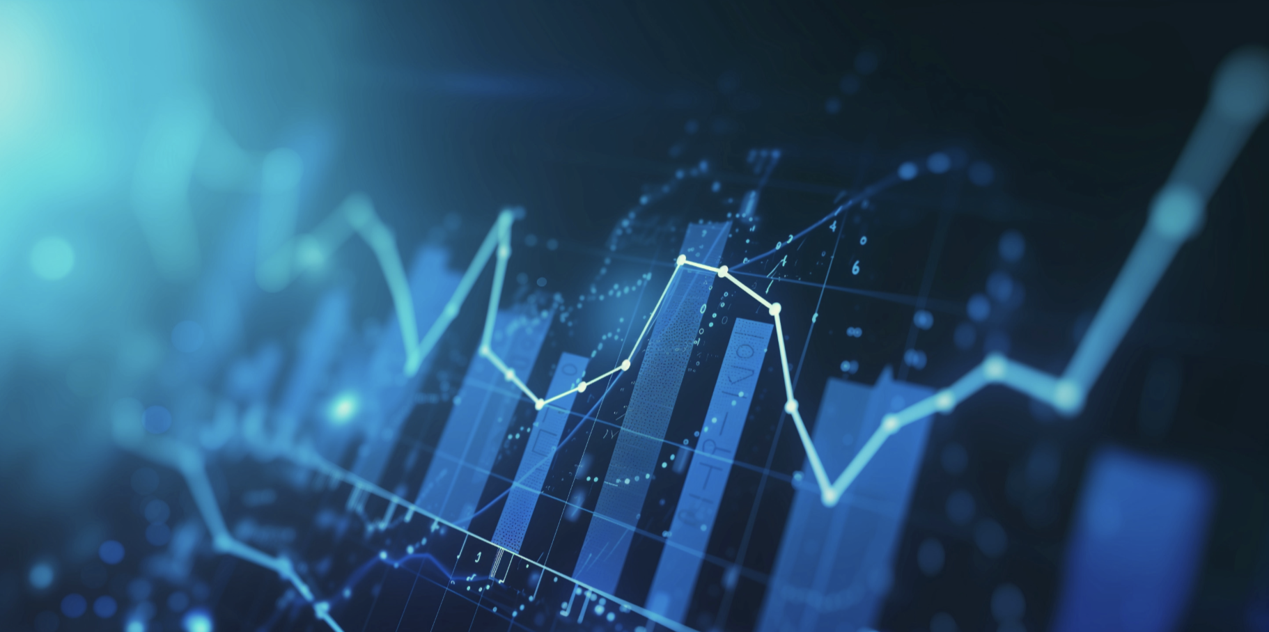 Digital financial data visualization — growth trajectories in the modern economy